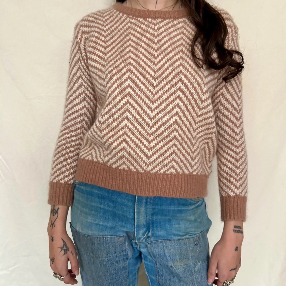 Ganni Anthropologie Programme Candy Floss Wool Angora Crewneck Sweater Size S
